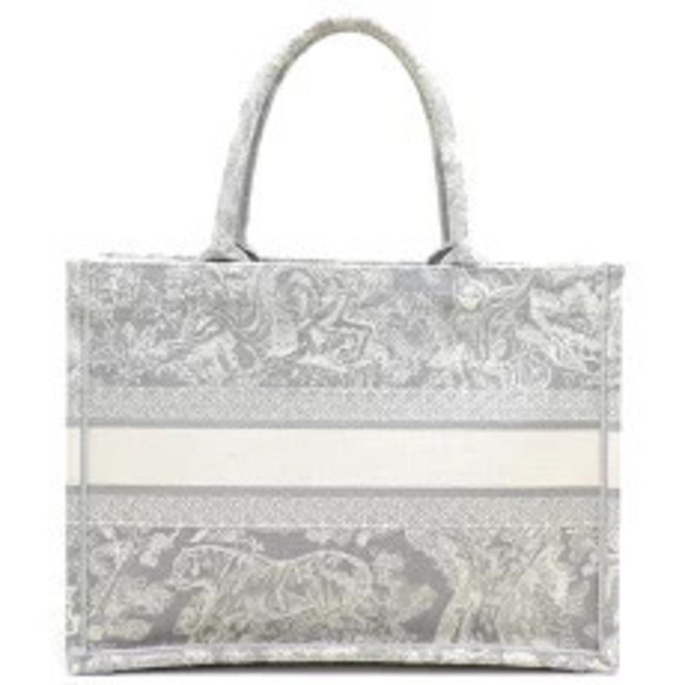 Dior Gray Christian Book Tote Bag Canvas Gray